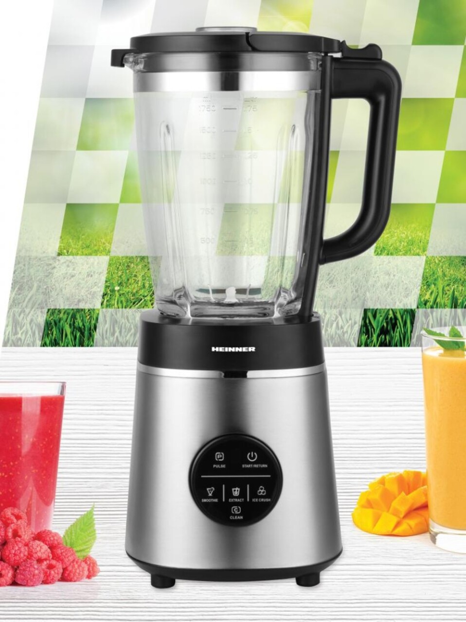 Blender de masa Bette Noir, Heinner, 1400W, 1.75L, argintiu/negru - imagine 3